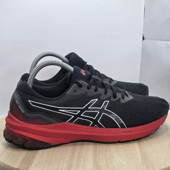 Mens size 8 - Asics Gel GT 1000 11 Athletic Running Shoes Black Red - Picture 3 of 10
